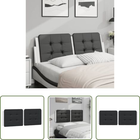 Cuscino per testiera -  Cuscino Testiera Zadar Nero e Bianco 140 cm in Similpelle