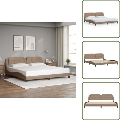 Cuscino per testiera - vidaXL Giroletto senza Materasso Zadar Cappuccino 200x200 cm in Similpelle - Similpelle