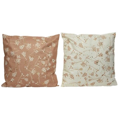 CUSCINO POLI VELLUTO BIANCO SPORCO/MARRONE DECO FL