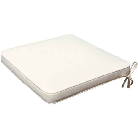 Cuscino quadrato in poliestere sfoderabile 50x45 cm per sedia -  Beige
