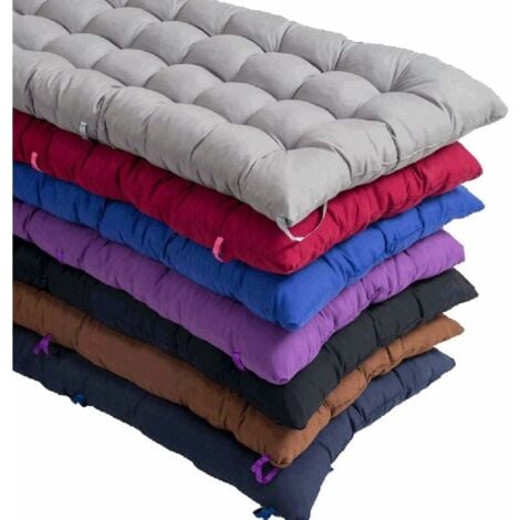 Cuscino rettangolare in cotone per panca da giardino a 2 o 3 posti, spessore 8 cm, per sedia a sdraio, altalena, terrazza, interno ed esterno, grigio, 110 x 40 cm
