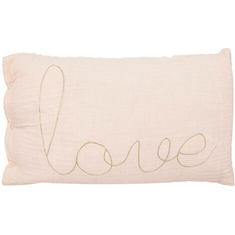 Cuscino rettangolare lili in garza di cotone 50x30cm rosa - Atmosphera créateur d'intérieur