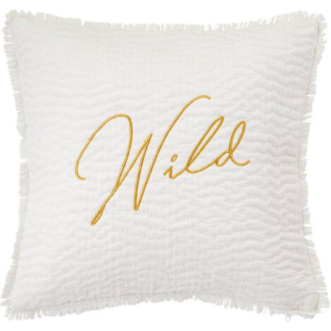 Cuscino ricamato wild bianco 45x45cm - Atmosphera créateur d'intérieur