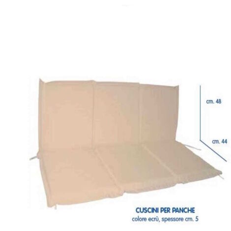 Cuscino Ricambio per Sedie Panche Poltrone Sdraio Dondolo 116 Cm X 92 (48+44) 5 Cm 2 Posti