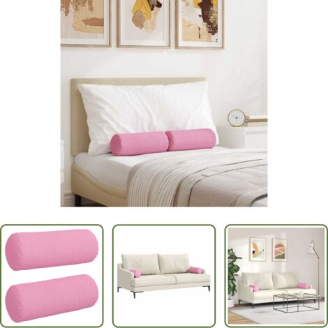 Cuscino Rosa -  Cuscini a rullo 2 pcs Rosa Ø 15 x 40 cm Tessuto