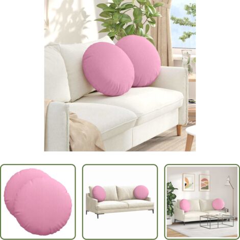 Cuscino rosa -  Cuscini per Seduta 2 pcs Rosa Ø50 x 19 cm Tessuto
