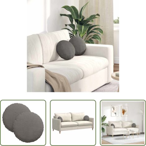 Cuscino rotondo -  Cuscini per Seduta 2 pcs Grigio chiaro Ø 30 x 13 cm