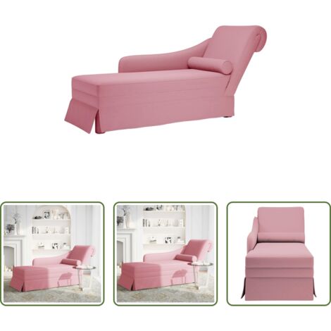 Cuscino -  Sdraio con Capezzale e Bracciolo Destro in Velluto Rosa