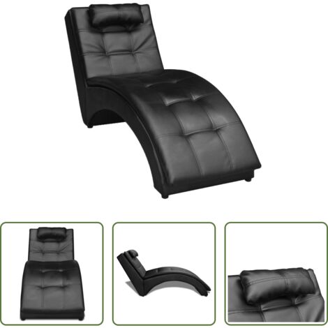 Cuscino -  Sedia a Sdraio con Cuscino Nera in Similpelle