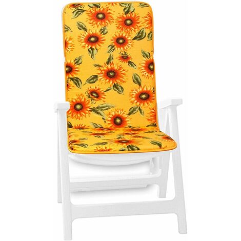 Cuscino Sedia Poltrona Morbido Girasoli Coprisedia Universale Interno Esterno 100% Made In Italy - Giallo