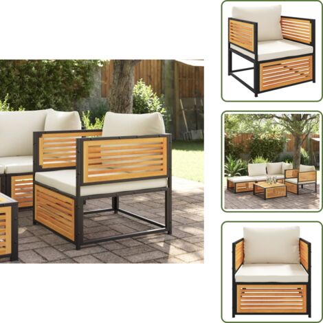 Cuscino sfoderabile - vidaXL Sedia da Giardino con Cuscini in Legno Massello di Acacia - Cuscino da seduta