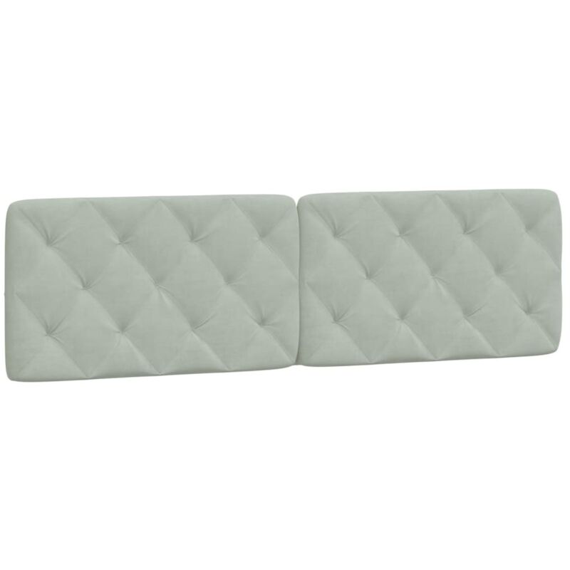Cuscino Testiera Grigio Chiaro 180 Cm In Velluto Vidaxl