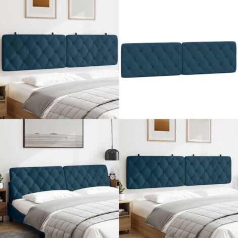 Cuscino Testiera Blu 200 cm in Velluto - Cuscino per testiera - Cuscino in velluto