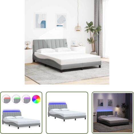 Cuscino testiera -  Giroletto senza Materasso Hanko Grigio Chiaro 120x200 cm Tessuto
