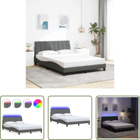 Cuscino testiera -  Giroletto senza Materasso Hanko Grigio Scuro 140x190 cm Tessuto