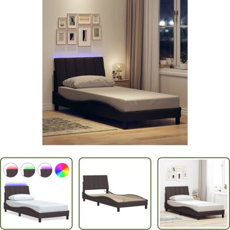 Cuscino testiera -  Giroletto senza Materasso Hanko Marrone Scuro 90x190 cm Tessuto