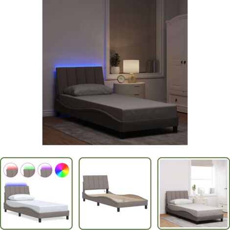 Cuscino testiera -  Giroletto senza Materasso Hanko Tortora 90x190 cm Tessuto