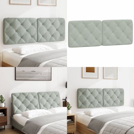 Cuscino Testiera Grigio Chiaro 120 cm in Velluto - Cuscino in velluto - Cuscino per testiera