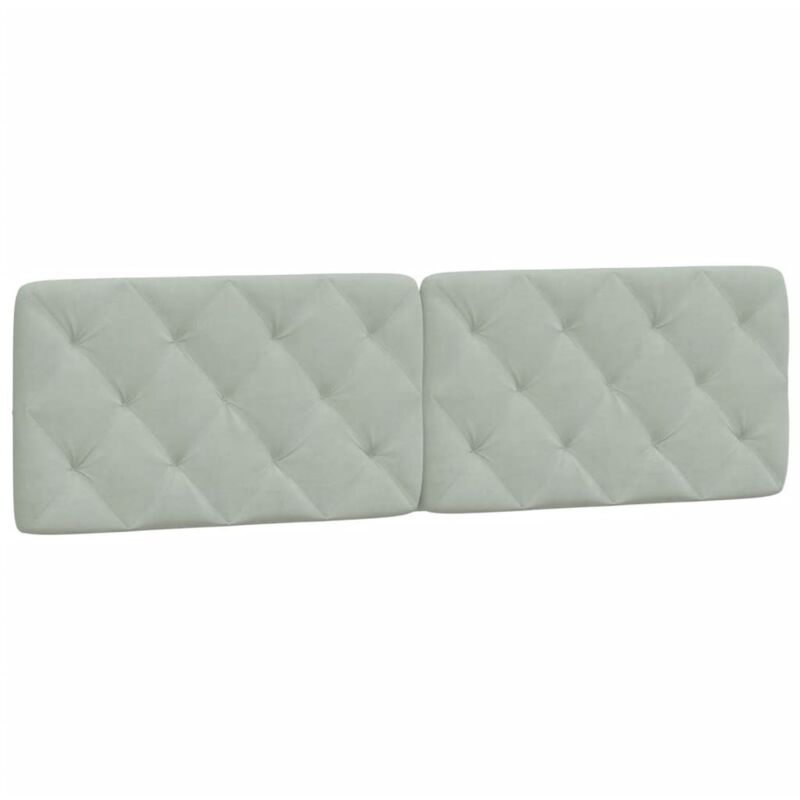 Cuscino Testiera Grigio Chiaro 183 Cm In Velluto Vidaxl