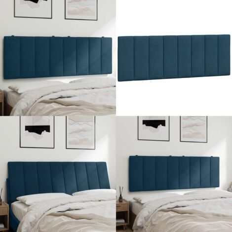 Cuscino Testiera Hanko Blu 120 cm in Velluto - Cuscino per testiera - Cuscino in velluto