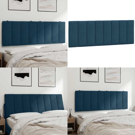 Cuscino Testiera Hanko Blu 140 cm in Velluto - Cuscino per testiera - Cuscino in velluto