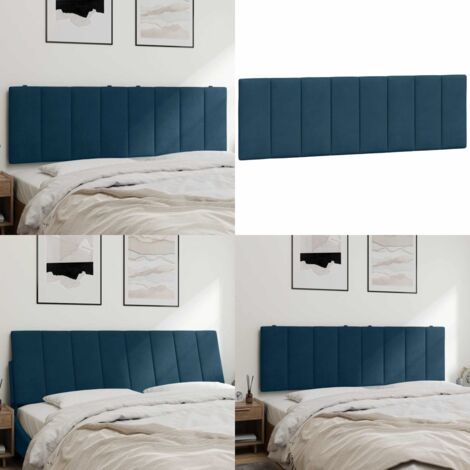 Cuscino Testiera Hanko Blu 160 cm in Velluto - Cuscino in velluto - Cuscino per testiera