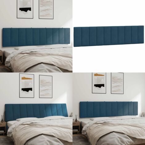Cuscino Testiera Hanko Blu 200 cm in Velluto - Cuscino per testiera - Cuscino in velluto
