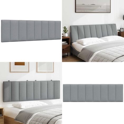 Cuscino Testiera Hanko Grigio Chiaro 160 cm in Tessuto - Cuscino per testiera - Cuscino per letto