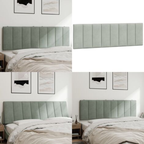 Cuscino Testiera Hanko Grigio Chiaro 160 cm in Velluto - Cuscino in velluto - Cuscino per testiera