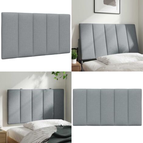 Cuscino Testiera Hanko Grigio Chiaro 90 cm in Tessuto - Cuscino per testiera - Cuscino per letto