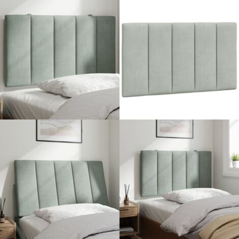 Cuscino Testiera Hanko Grigio Chiaro 90 cm in Velluto - Cuscino per testiera - Cuscino in velluto