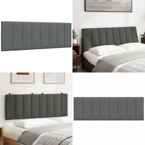 Cuscino Testiera Hanko Grigio Scuro 120 cm in Tessuto - Cuscino per testiera - Cuscino per letto