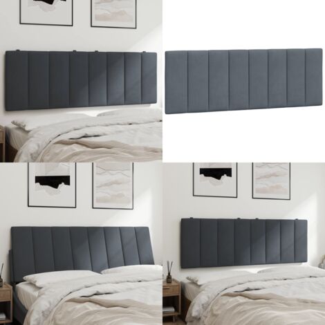 Cuscino Testiera Hanko Grigio Scuro 120 cm in Velluto - Cuscino per testiera - Cuscino in velluto