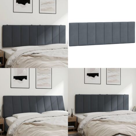 Cuscino Testiera Hanko Grigio Scuro 160 cm in Velluto - Cuscino in velluto - Cuscino per testiera