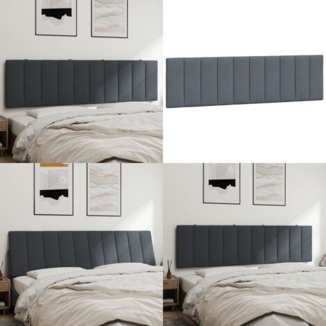Cuscino Testiera Hanko Grigio Scuro 180 cm in Velluto - Cuscino per testiera - Cuscino in velluto