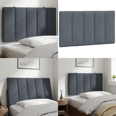 Cuscino Testiera Hanko Grigio Scuro 80 cm in Velluto - Cuscino per testiera - Cuscino in velluto