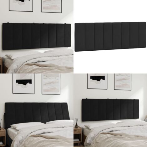 Cuscino Testiera Hanko Nero 120 cm in Velluto - Cuscino per testa - Cuscino in velluto
