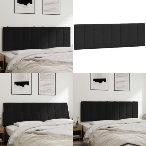 Cuscino Testiera Hanko Nero 160 cm in Velluto - Cuscino per testiera - Cuscino in velluto
