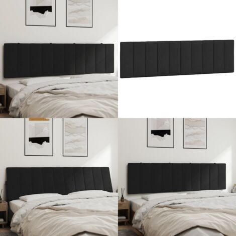 Cuscino Testiera Hanko Nero 180 cm in Velluto - Cuscino per testiera - Cuscino in velluto