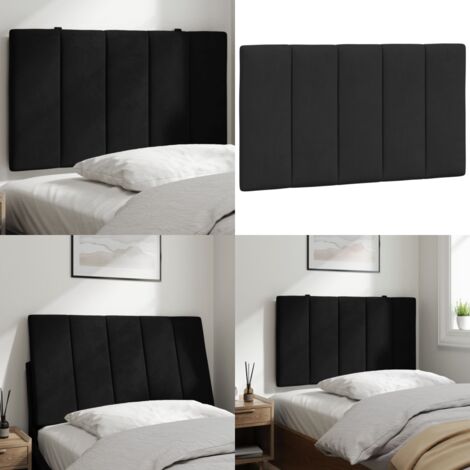 Cuscino Testiera Hanko Nero 80 cm in Velluto - Cuscino per testiera - Cuscino in velluto