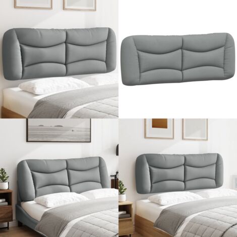 Cuscino Testiera Hvar Grigio Chiaro 120 cm in Tessuto - Cuscino per testiera - Cuscino per letto