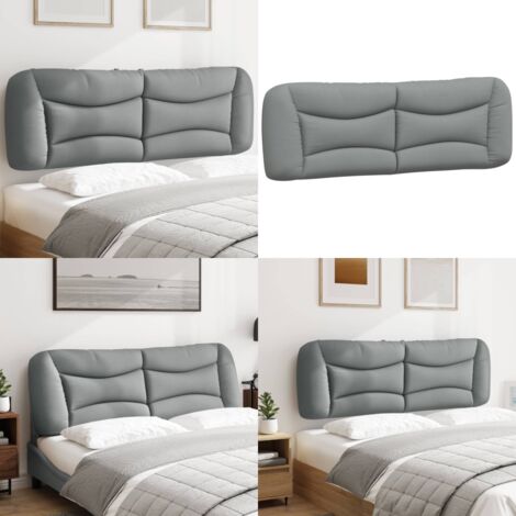Cuscino Testiera Hvar Grigio Chiaro 160 cm in Tessuto - Cuscino per testiera - Cuscino per letto