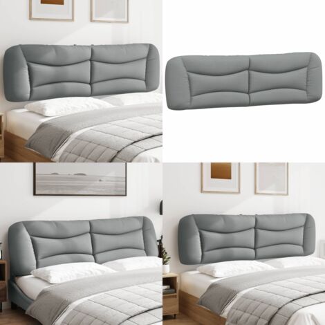 Cuscino Testiera Hvar Grigio Chiaro 180 cm in Tessuto - Cuscino per testiera - Cuscino per letto