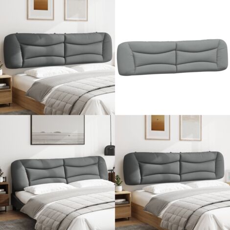 Cuscino Testiera Hvar Grigio Chiaro 200 cm in Tessuto - Cuscino per testiera - Cuscino per letto