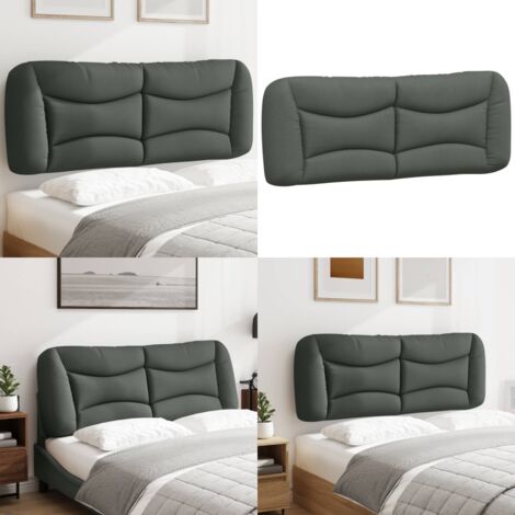 Cuscino Testiera Hvar Grigio Scuro 120 cm in Tessuto - Cuscino per testiera - Cuscino per letto
