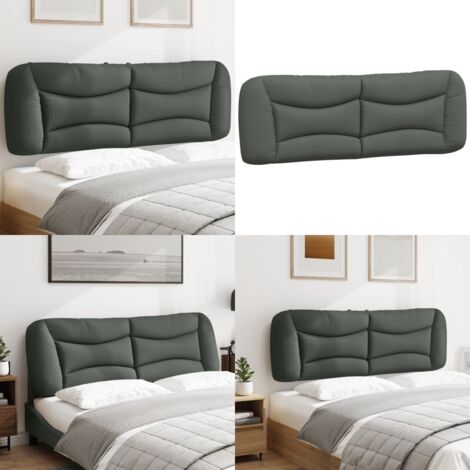 Cuscino Testiera Hvar Grigio Scuro 160 cm in Tessuto - Cuscino per testiera - Cuscino per letto