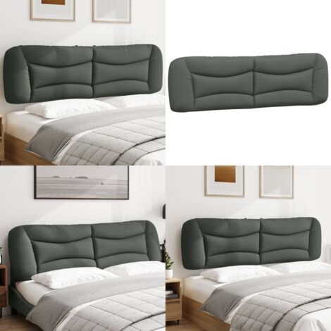 Cuscino Testiera Hvar Grigio Scuro 180 cm in Tessuto - Cuscino per testiera - Cuscino per letto
