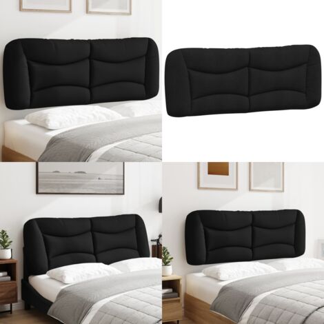 Cuscino Testiera Hvar Nero 140 cm in Tessuto - Cuscino per testiera - Cuscino per letto