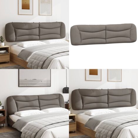 Cuscino Testiera Hvar Tortora 200 cm in Tessuto - Cuscino per testiera - Cuscino per letto