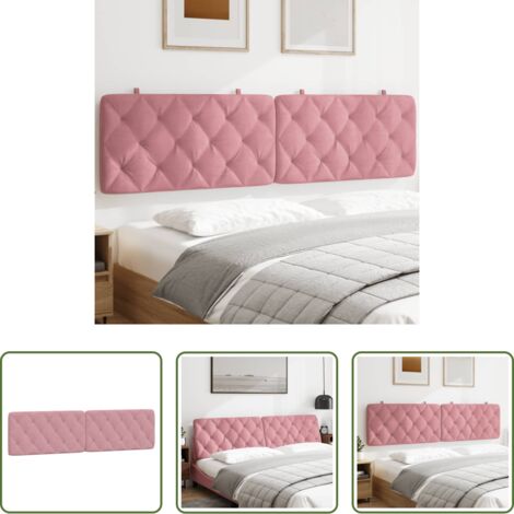 Cuscino testiera in velluto -  Cuscino Testiera Rosa 200 cm in Velluto